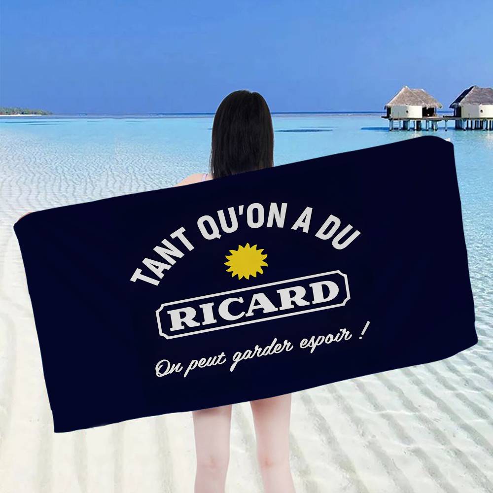 R-Ricard-S LOGO Microfiber Beach Towel Absorbent Quick Dry Soft Yoga Swimming Resort Mountain Climbing Towel