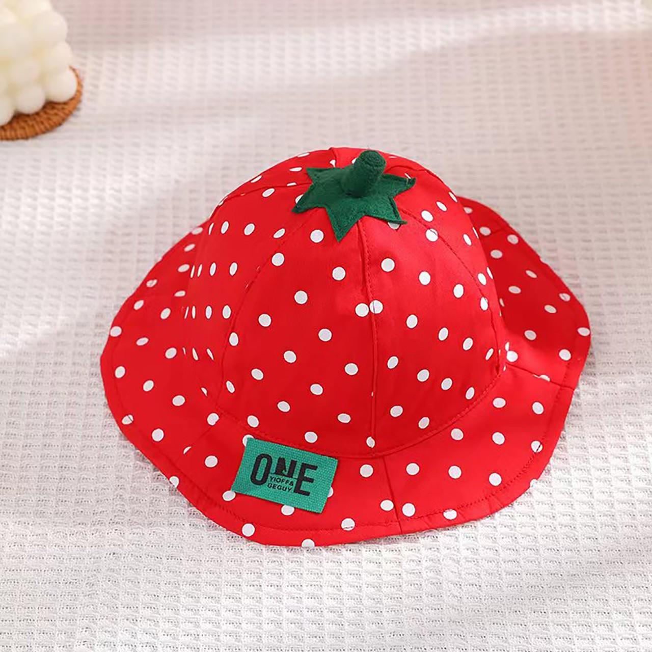 Cute Red Strawberry Kid Girls Bucket Hat Wide Brim Fisherman Hats For Child Children Sunscreen Basin Cap красный