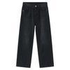 Men's Four Seasons New Korean Edition Personalized Straight Black Grey Wide Leg Jeans for Men