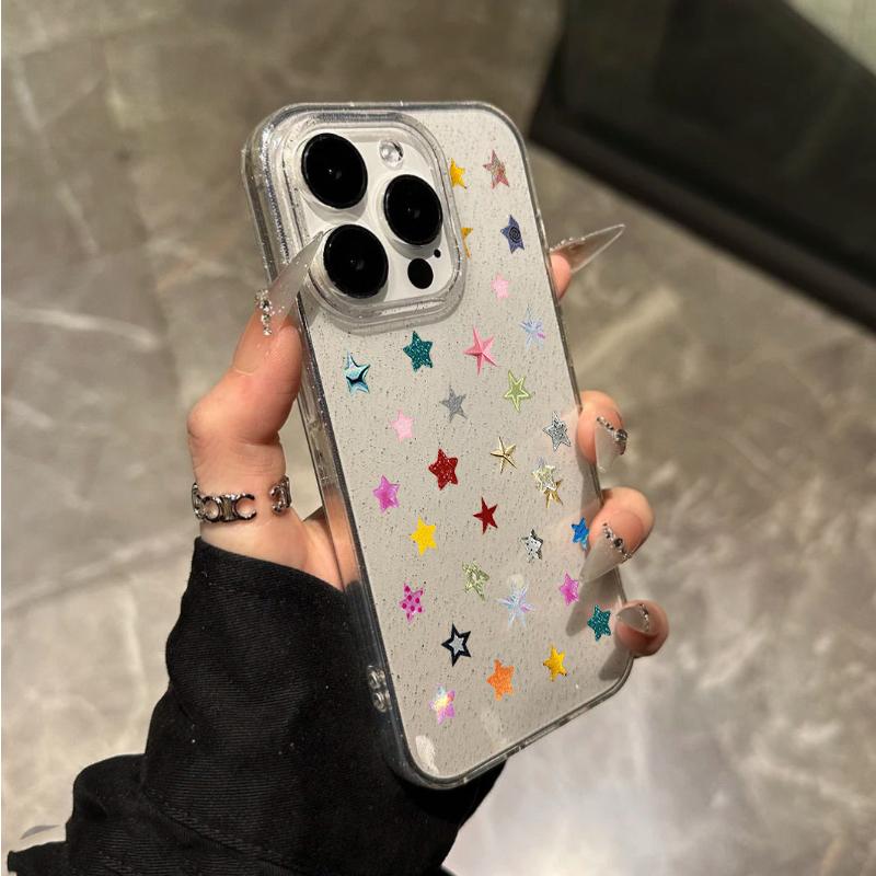 For iPhone 17 Pro Max 16 15 14 13 12 11 Case New Fashion Colorful Star Pattern Cover For iPhone Air 17E XS X XR 7 8 Plus Fundas