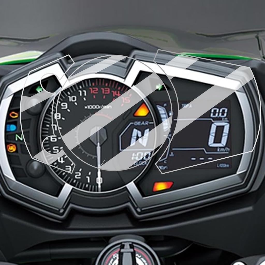 motokano Meter Film for Ninja 400 (2018-2024), Ninja 250 (2018-2024), ZX-6R (2019-2021), and Ninja 650 (2017-2019) - Meter Protection Film, Set of 2