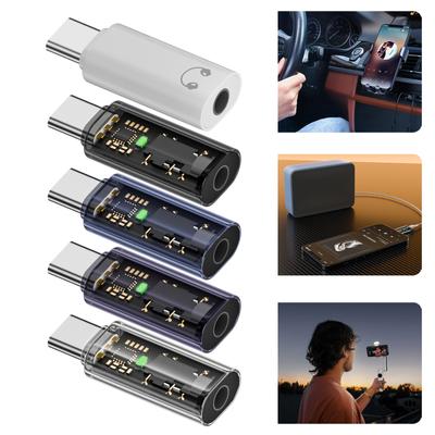Type C To 3.5mm Headphone Ports Adapter with Decoding Chip Sound Frequency Converter Fit for Seamlessly Music Experience