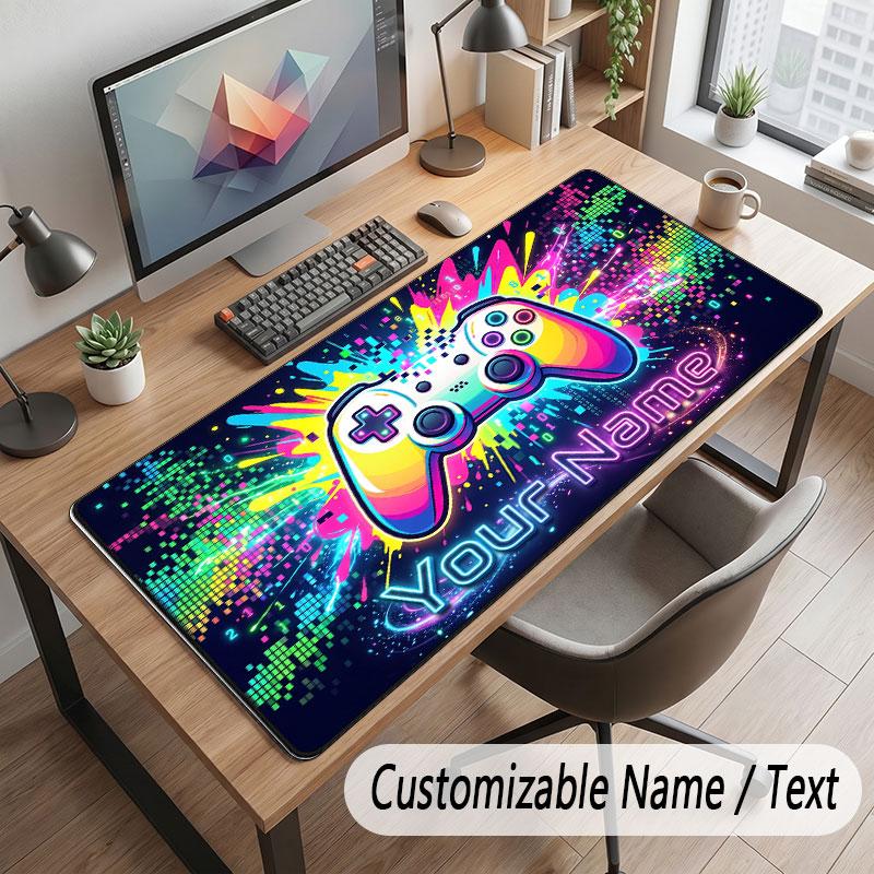 Spielcontroller-Thema Benutzerdefiniertes Mauspads Personalisierter Druck Name Text Schreibtischunterlage Für Home Office Tischdekoration