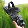 Fashion New Arrival Summer Flats Quick Dry Men's Sandals Handmade Leather Beach Shoes for Men Outdoor Sports Male Wading Aqua Footwear