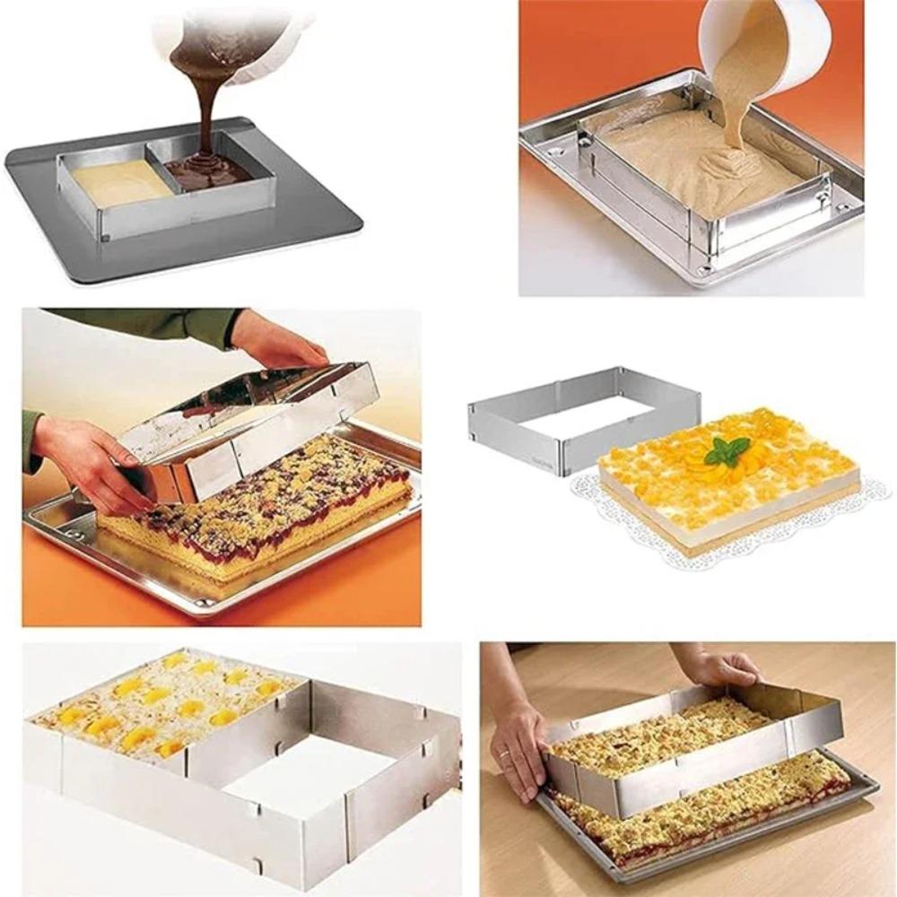 Retractable Adjustable Mousse Cake Ring Rectangle/Square Baking Mold Household Cake Mold  Dough