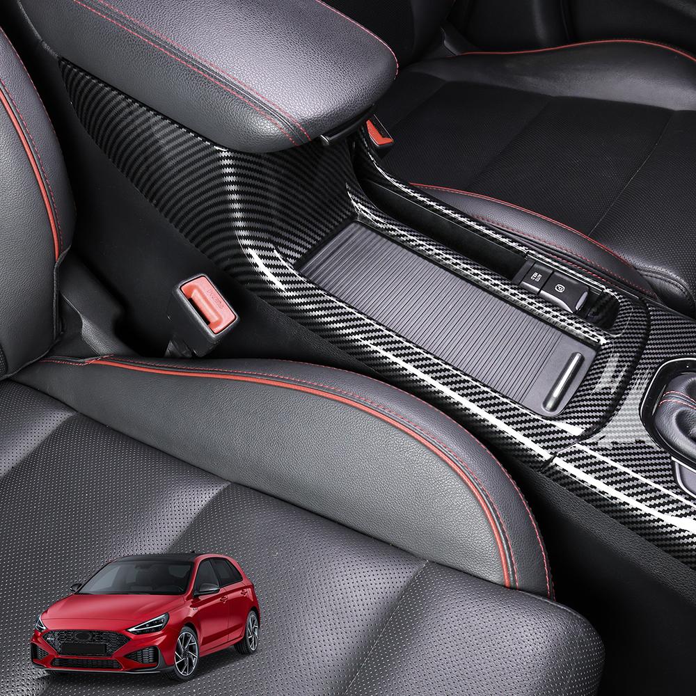 EEJQ9 LHD/RHD For Hyundai I30 2024 2025 Car Tuning Carbon Fiber Red Front Row Water Cup Frame Trim Interior Replacement Parts