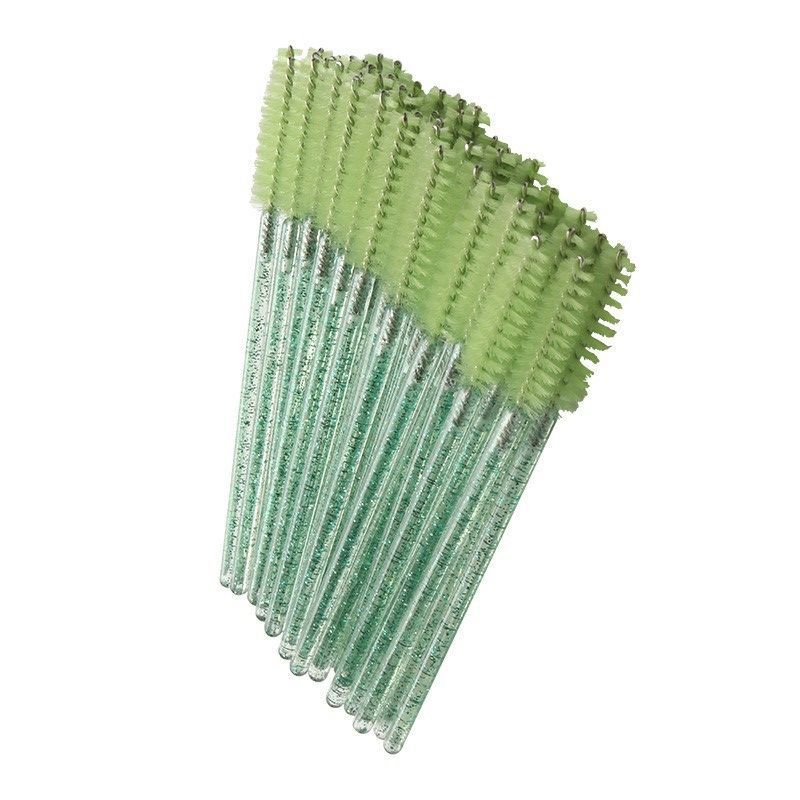 50 Stück Einweg-Wimpernbürsten Kristall Wimpern Mascara Stäbe Glitzer Wimpernkamm Spoolies Mikro Make-up Applikatoren