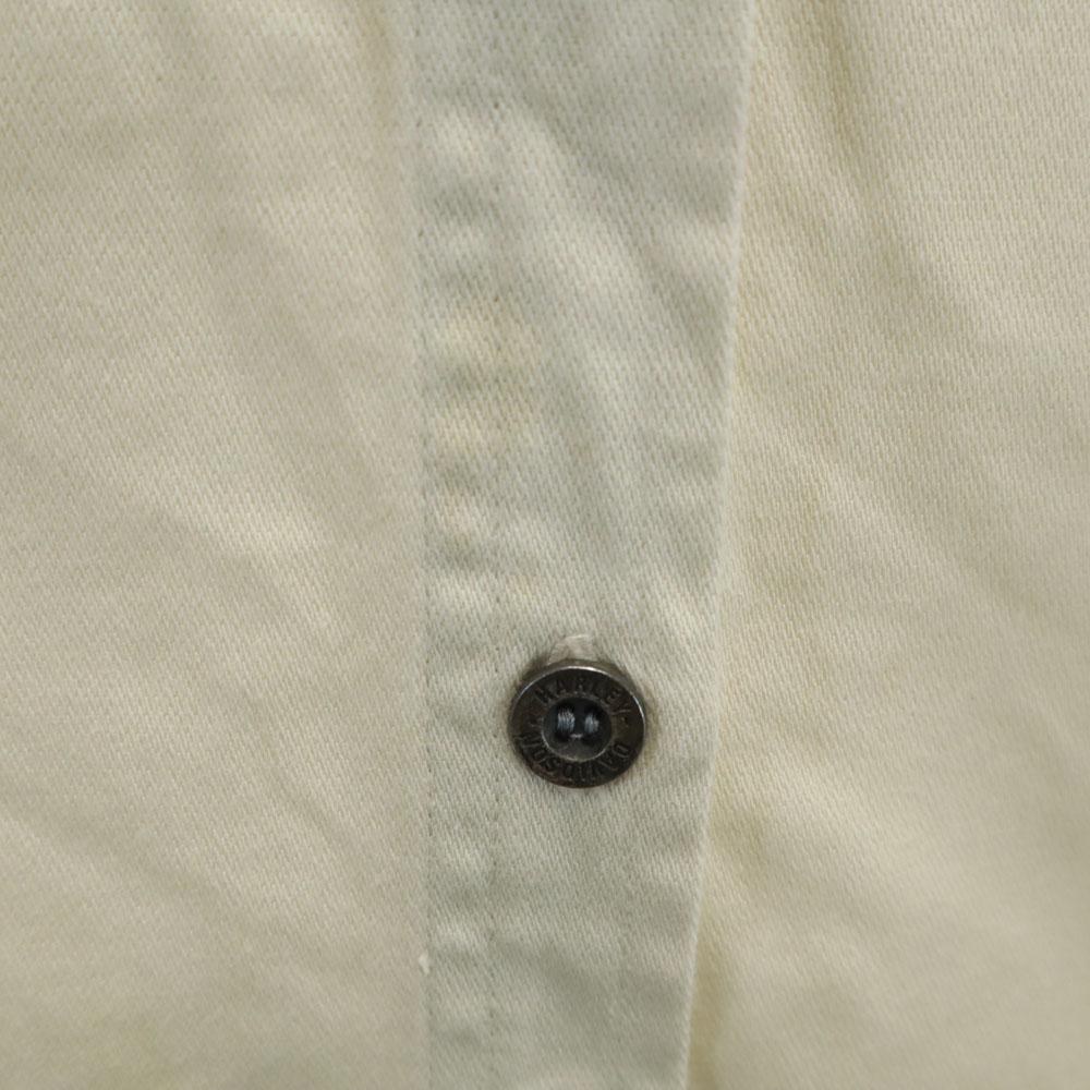 HARLEY DAVIDSON 90s Old Shirt jacket beige Hidden snap button down Women Used