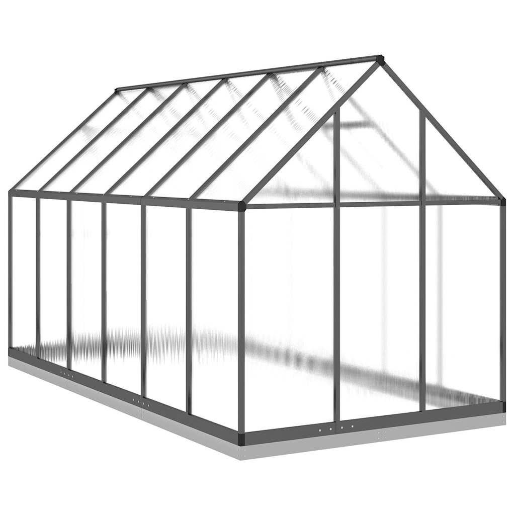 Vidaxl Greenhouse With Base Frame, Anthracite, 334X169X202 Cm, Aluminium