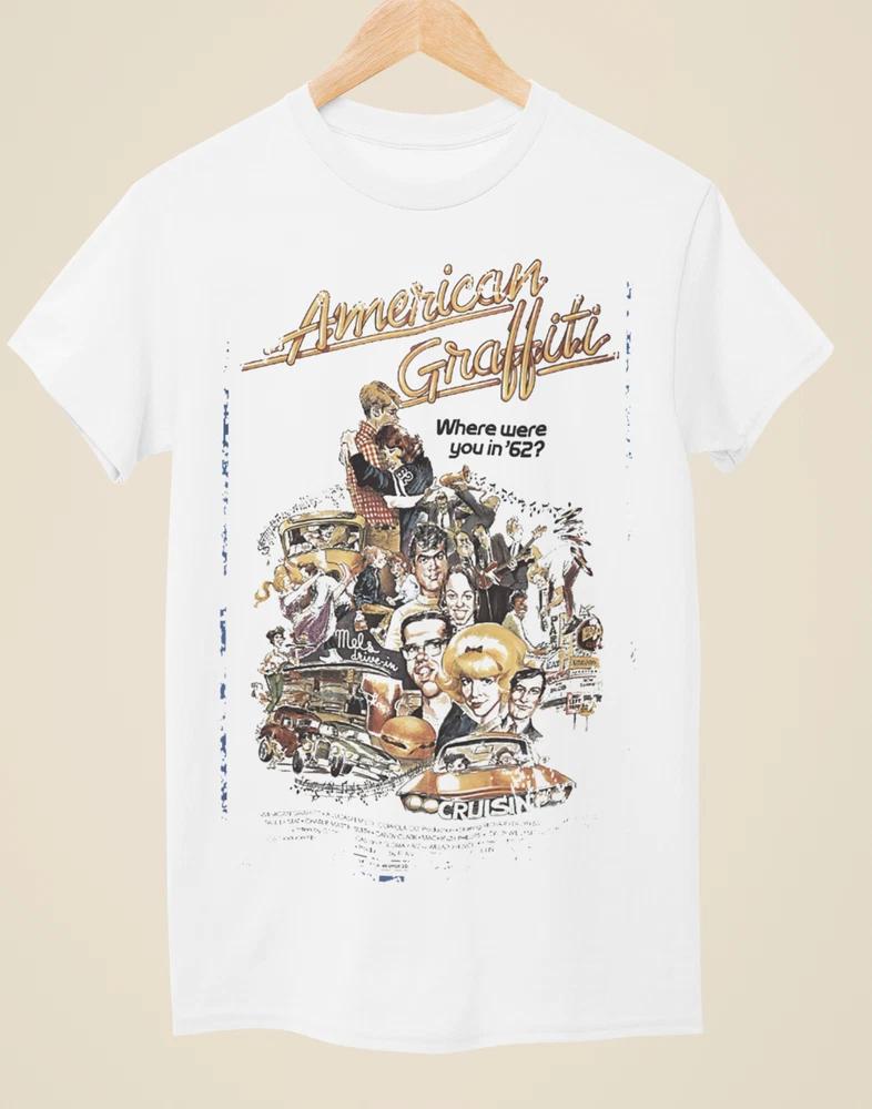 American Graffiti Movie Poster Inspired Unisex White TShirt S