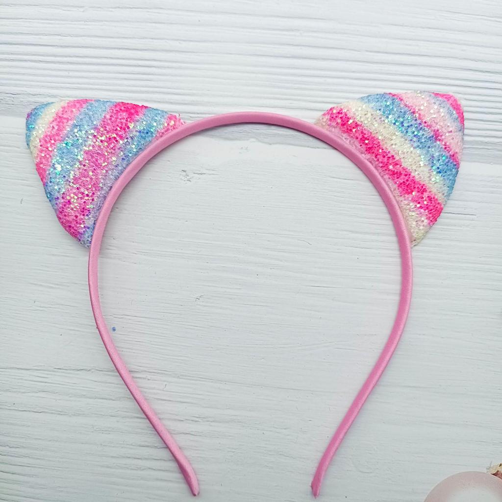Colorful Sequin Cat Ear Headband for Kids - Festival Party Hair Accessory