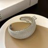 Punk Hollow Metal Ball Bead Bracelet for Women Exaggerated Hip Hop Half Circle Open Bangles Bracelet Charm Jewelry Accessories