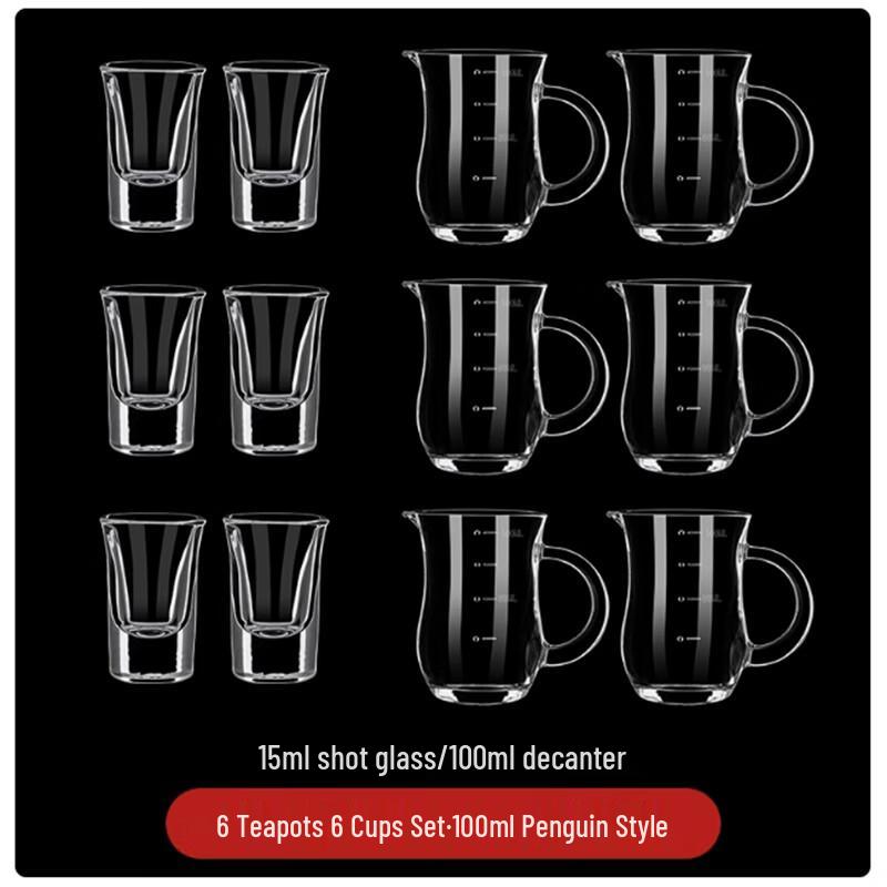 Langxi Glass Baijiu Dispenser and Shot Glass Set