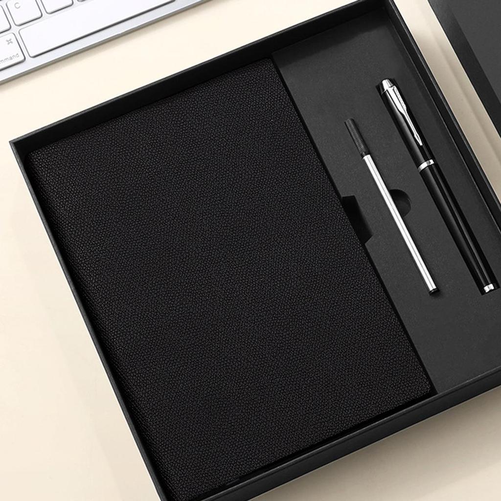 A5 Litchi Leather Thickened Student Notebook, Diary, Work Notebook, Business Meeting Record Book, Subject Notes, 128 Sheets 256 Pages