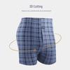 Aro Men's Plus Size High Waist Pure Cotton Plaid Boxer Shorts