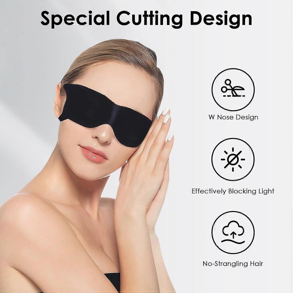 Zero-pressure sleep mask - Lightweight and breathable, this light-blocking eye mask features ear-loop elastic straps, suitable for various sleeping po