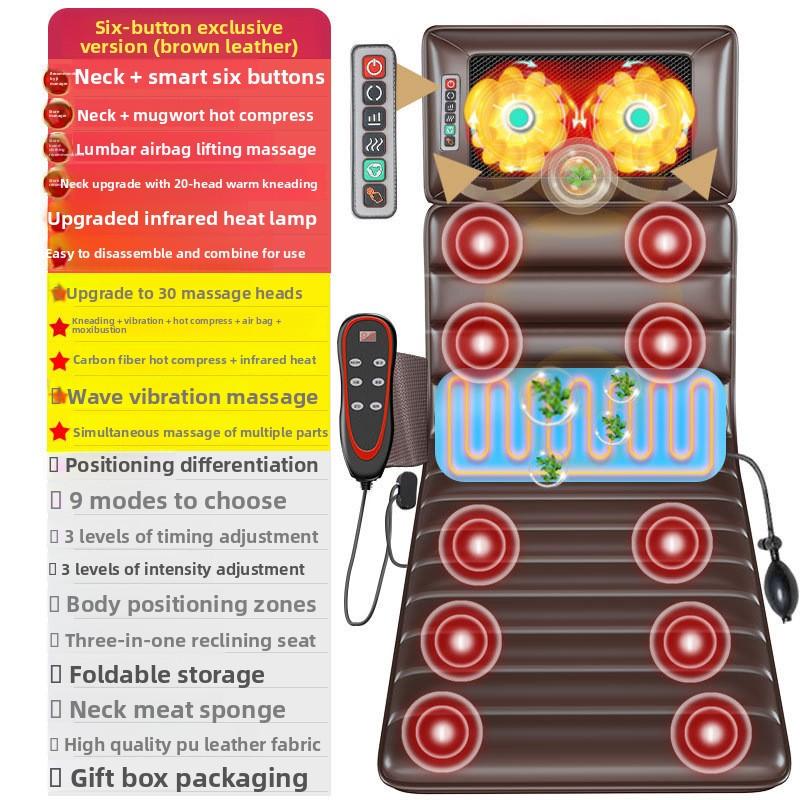 Dual-Purpose Electric Massage Cushion for Full Body, Car, Waist, and Neck