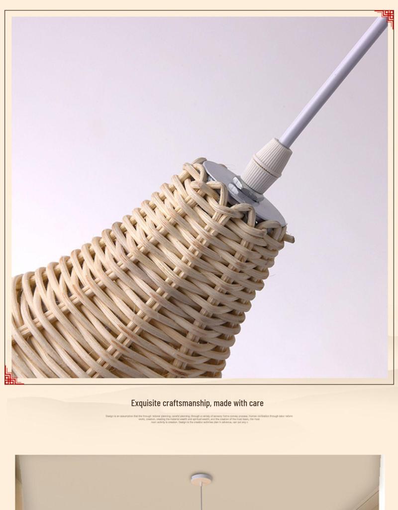 Creative Bamboo & Rattan Pendant Light for Bedroom, Japanese Restaurant, or Teahouse