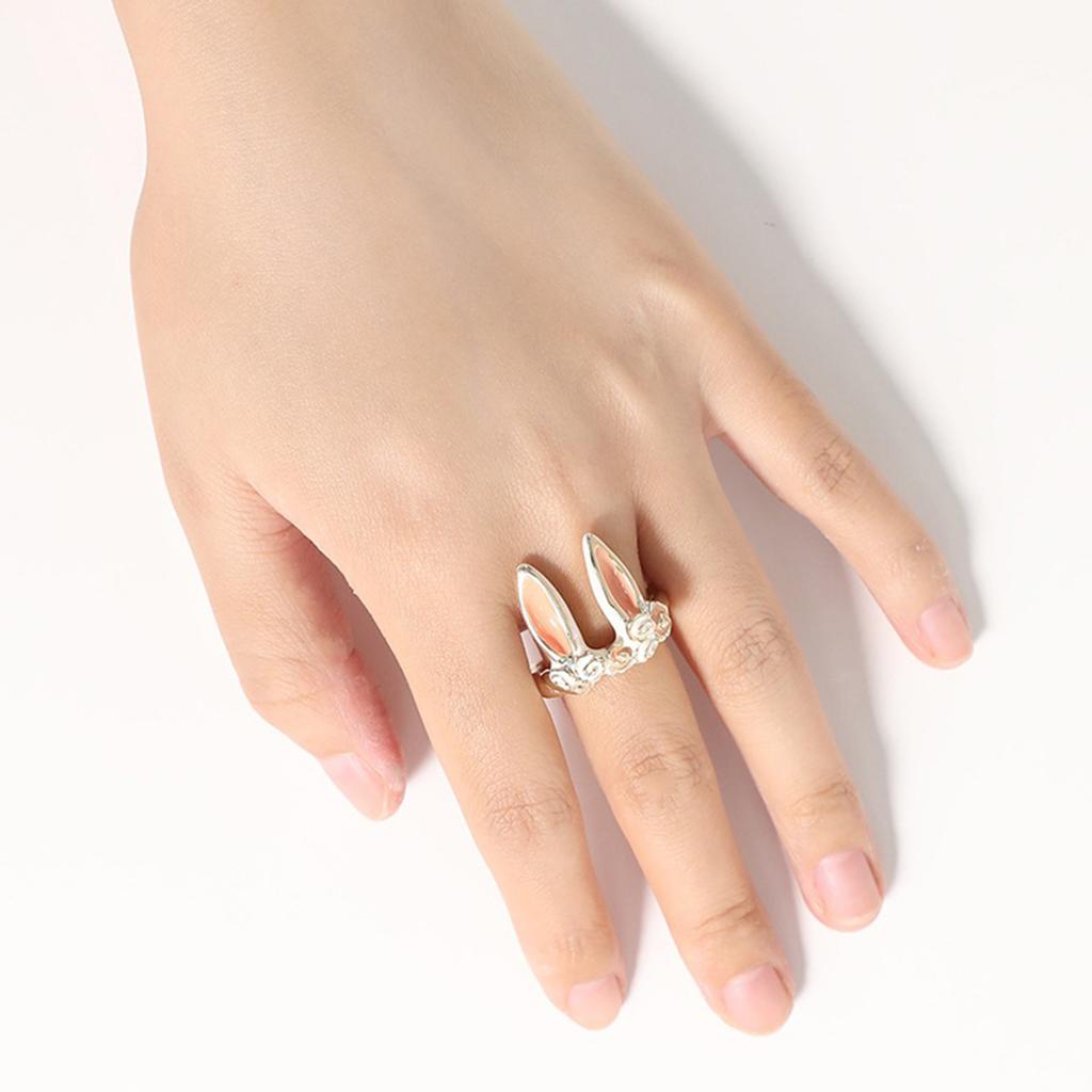 Easter Bunny Ring Alloy Adjustable Open Ring for Party Gift