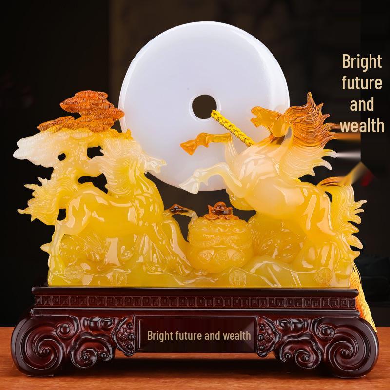 Jade Horse Figurine: Auspicious Zodiac Ornament for Wealth and Peace