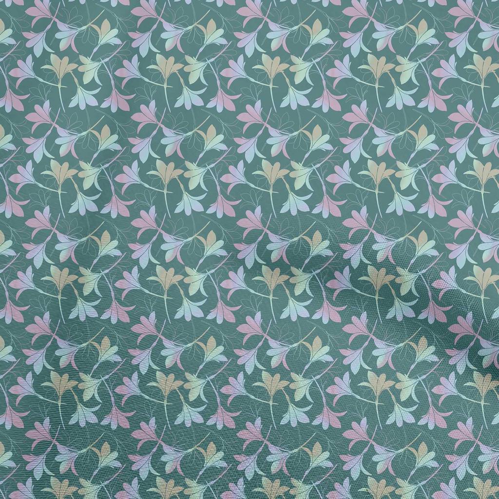 oneOone Georgette Viscose Black Fabric Leaves Fabric For Sewing Printed Craft Fabric By The Yard 42 Inch