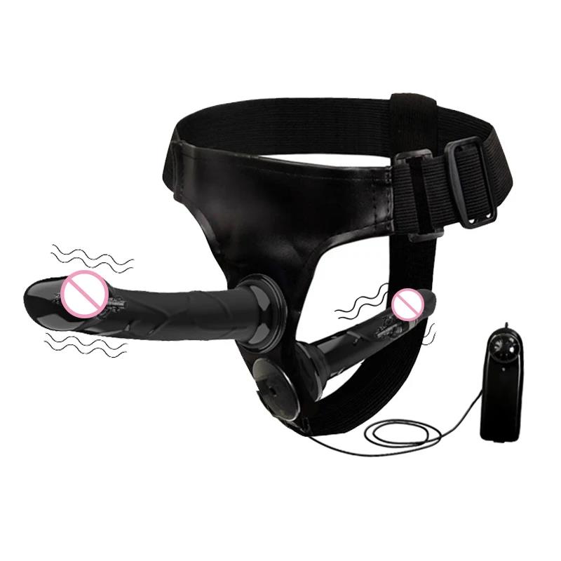 Vibrierendes Strap-On-Geschirr mit Fernbedienung - Dildo-Set für Paare Pegging Duale Stimulationsspiele