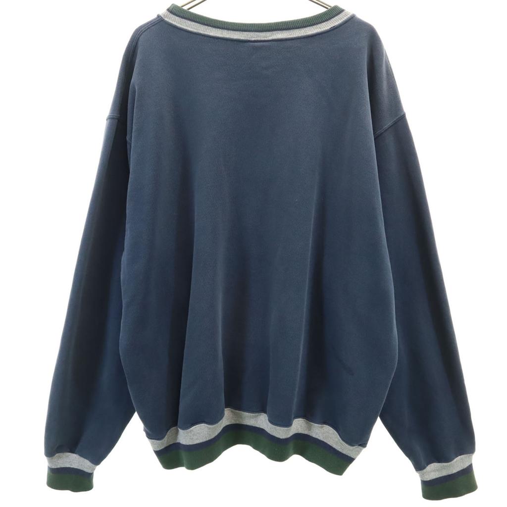 Champion Anos 90 Velho Manga Longa Moletom XL Sistema Azul Marinho Masculino Usado