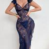 Sexy Lace Mesh Nightgown: European & American Deep V Temptation