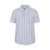 Mens Derby Stripe Cotton Short-Sleeved Shirt