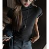 Women S Fitted Short Sleeve Half High Neck T Shirt Elegant Inner Wear