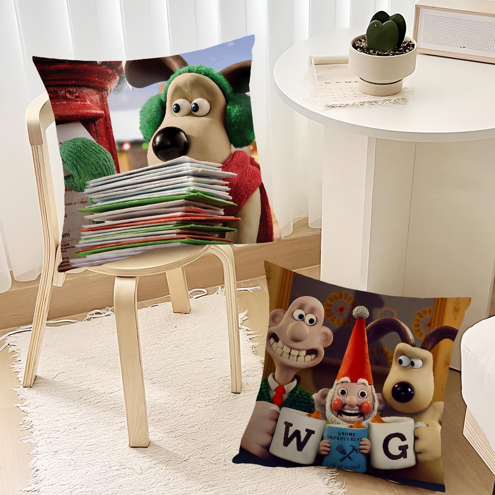 Cartoon W-Wallace-ES and G-Gromit-ES cover Living Room Headboard Office Cushion Bedroom Cushion Sofa Nap Time Pillow Case