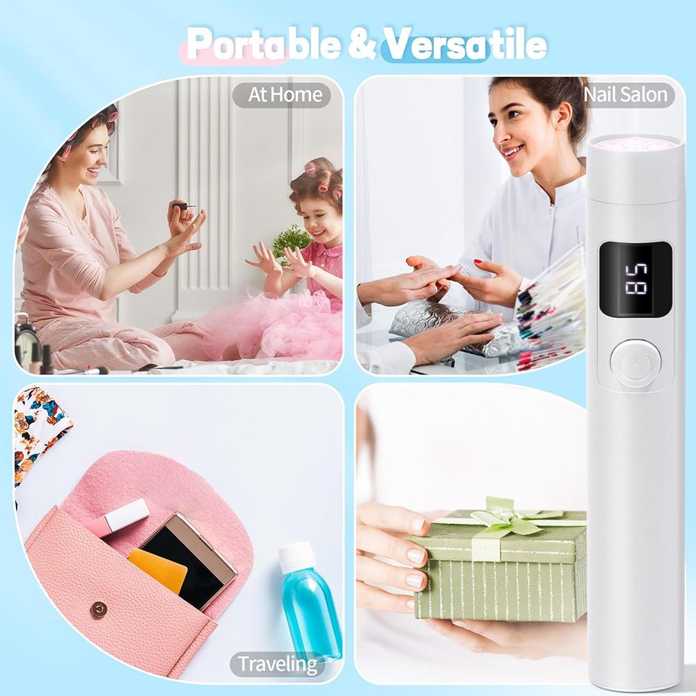 Portable Mini Nail Lamp Salon Quick Dry USB Nail Dryer Machine Home Phototherapy Tools Professional UV LED Flashlight Pen
