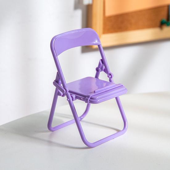 5Pcs Foldable Chair Phone Stand Mini Desktop Holder for Students Cute Plastic Small Back Chair for Smartphones Dormitory Desk Organizer
