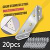 Stainless Steel Small Corner Bracket Support Frame Furniture Corner Bracket Connector Corner Bracket