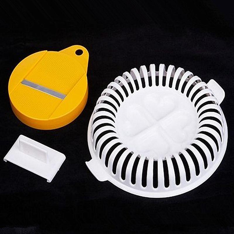 Diy Low Calories Microwave Oven Fat Potato Chips Maker Apple Fruit Potato Crisp Chip Slicer Snack Maker Set Tray Kitchen Tool