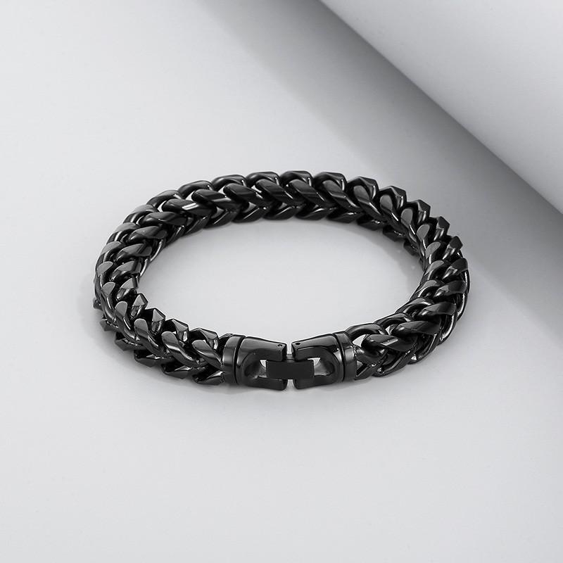 Rainbow Bbracelet 10mm Hip Hop Herringbone Chain Bracelet for Men Rock 316L Stainless Steel Multicolour Motorcycle Party Jewelry