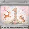 2D Floral Number 1 Backdrop Woodland Baby Birthday Background Cloth