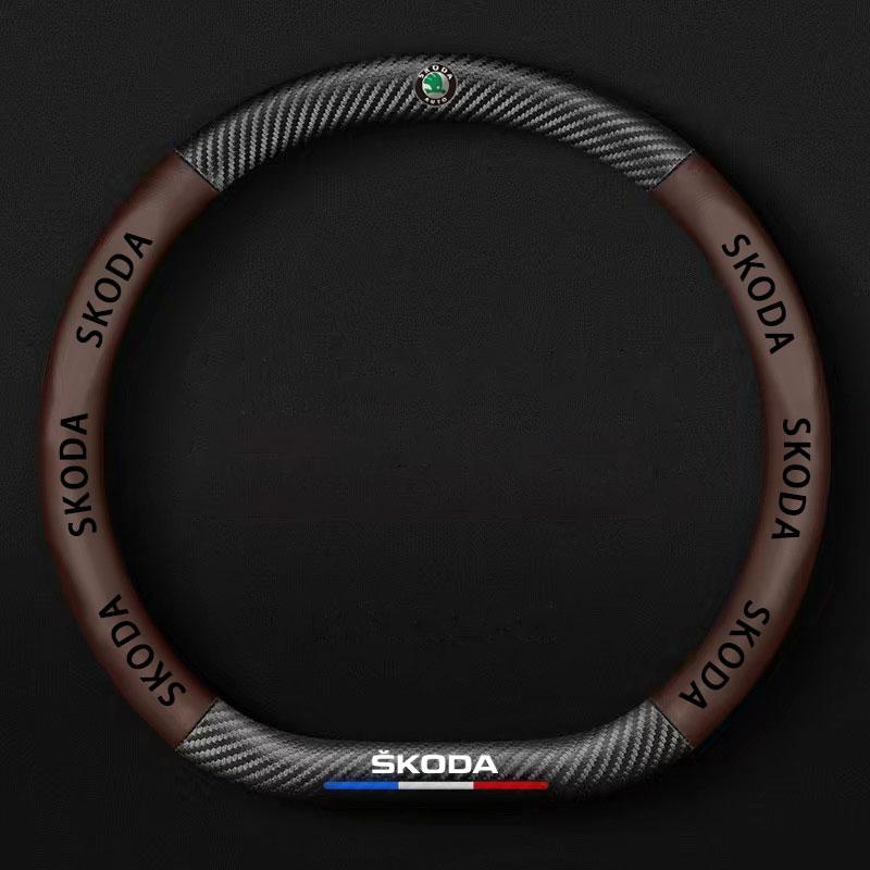 kypxb3 Car Steering Wheel Cover Anti Slip Breathable Protection For Skoda octavia 3 2 superb 3 kodiaq Fabia Kamiq Karoq Car Accessories