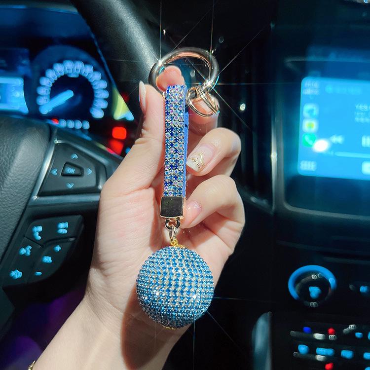Elegant Handmade Diamond Keychain: Stylish Women's Car Accessory & Pendant