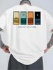 Unisex O Neck Tee Day Night Ocean View Graphic Text Print Cotton Short Sleeve Loose Summer Breathable Daily Casual Basic Wear Top