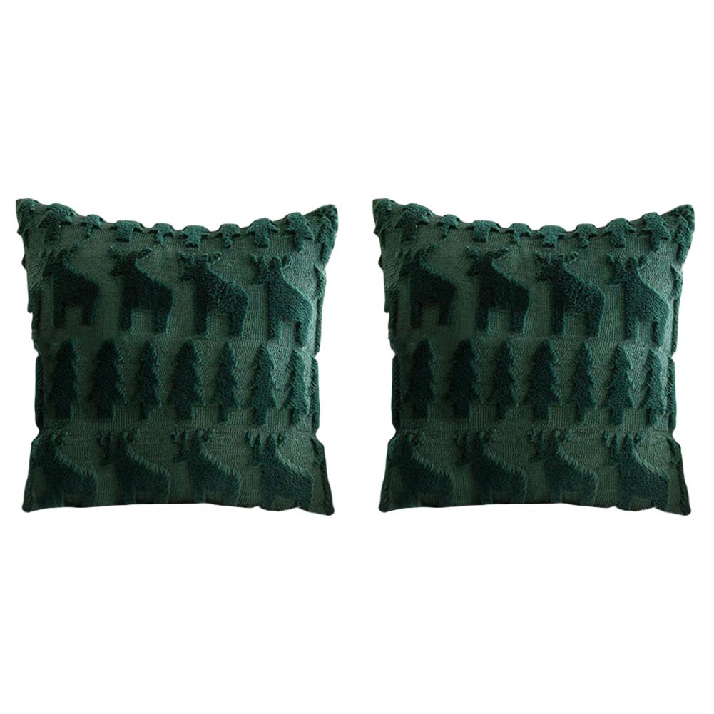 2/1PCS 45x45cm Christmas Cushion Cover Sofa Chair Car Throw Pillow Covers Christmas Home Decor Soft Plush Pouf Pillowcase