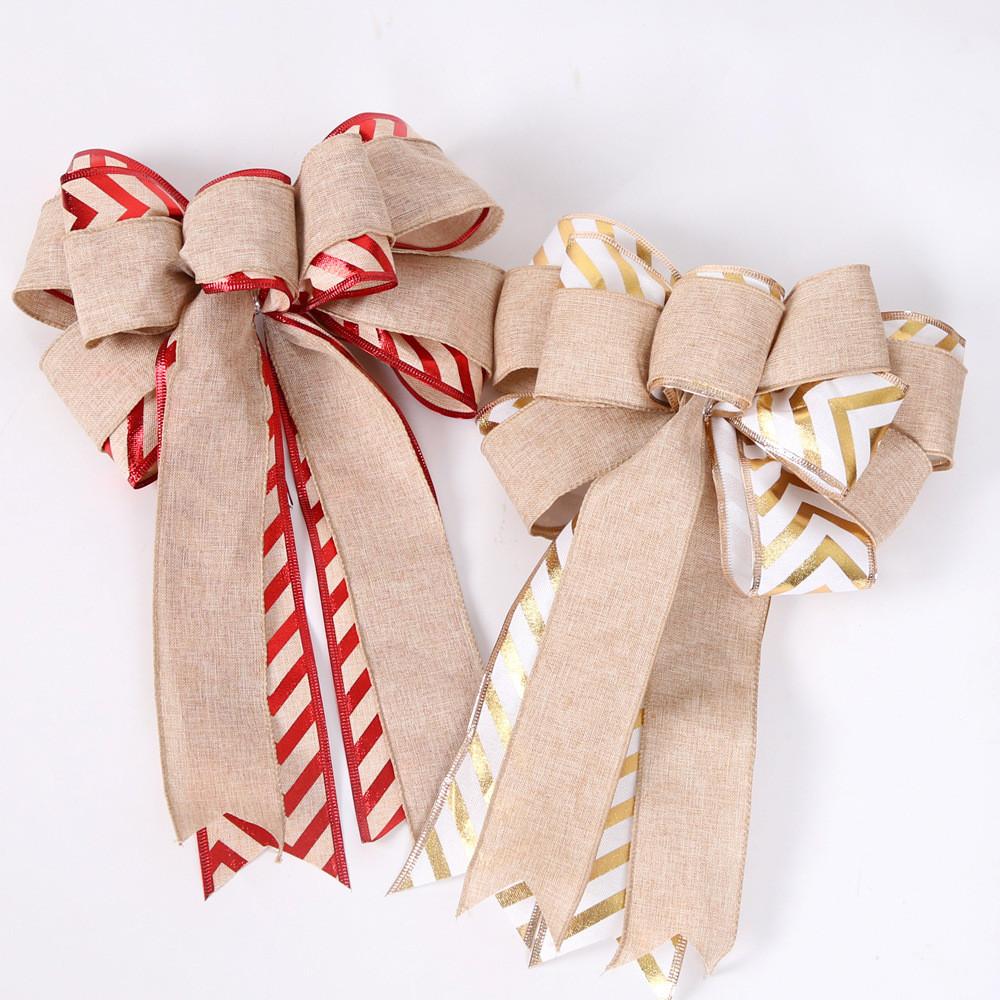 Holiday Exquisite Store Window Decoration Double Layer Bow For Cheer Christmas