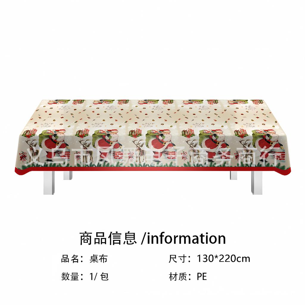 Vintage Christmas Theme Party Elk Santa Snowman Disposable Tableware Christmas Party Decorations