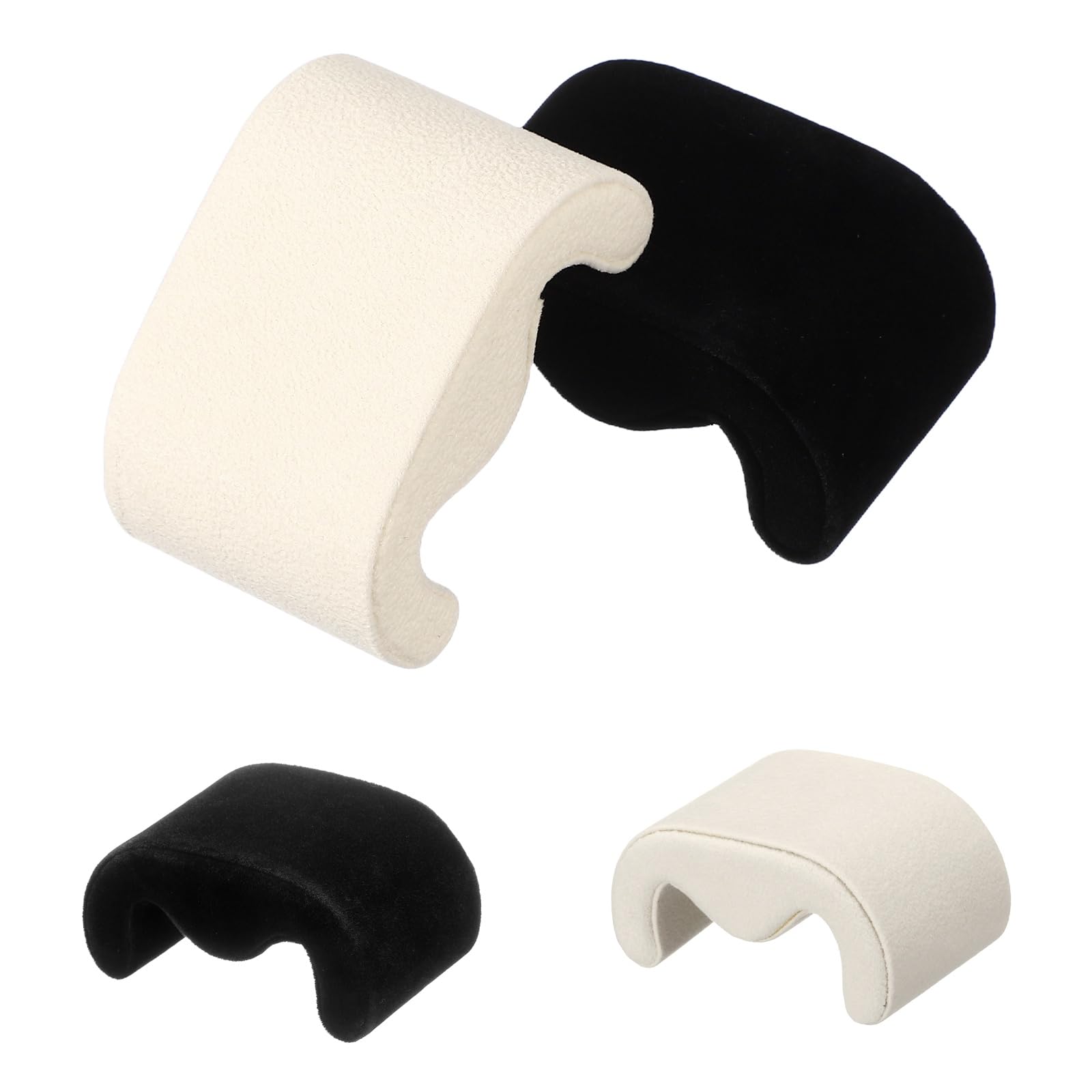 

uxcell 4-Pack Watch Case Pillows, M-Shaped, Velvet, Watch Display Cushions, Bracelet Display & Storage, Black & Beige