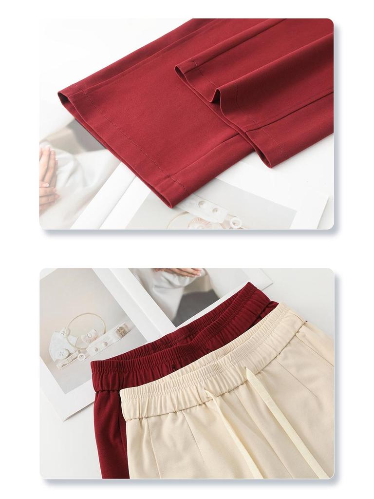Women's High Waist Red Wide-Leg Sweatpants - Spring 2025 Collection