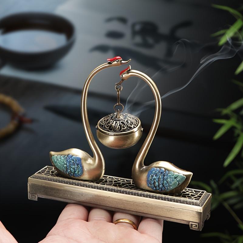 1PC Swan Lake Chinese Incense Dual-purpose Furnace Home Desktop Small Ornament