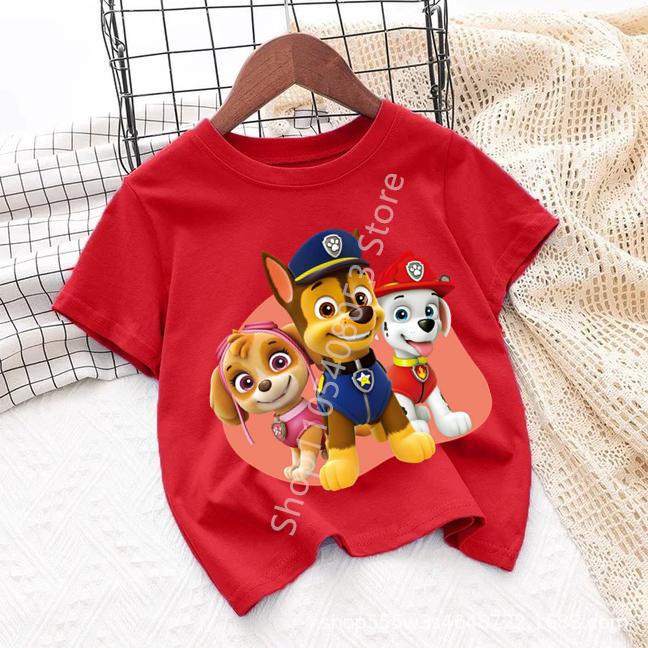 Paw Patrols Baby TShirt Girls Boys Clothes Cartoon Anime Chase Skye Figure Printed Toddler Tops Summer Clothes Gift