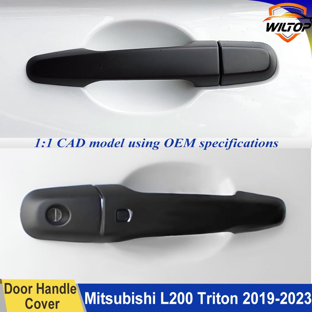 Door Handle Covers For Mitsubishi L200 Triton 2019-2025 With Keyhole Exterior Auto Parts Matte Black Car Accessorie Stickers
