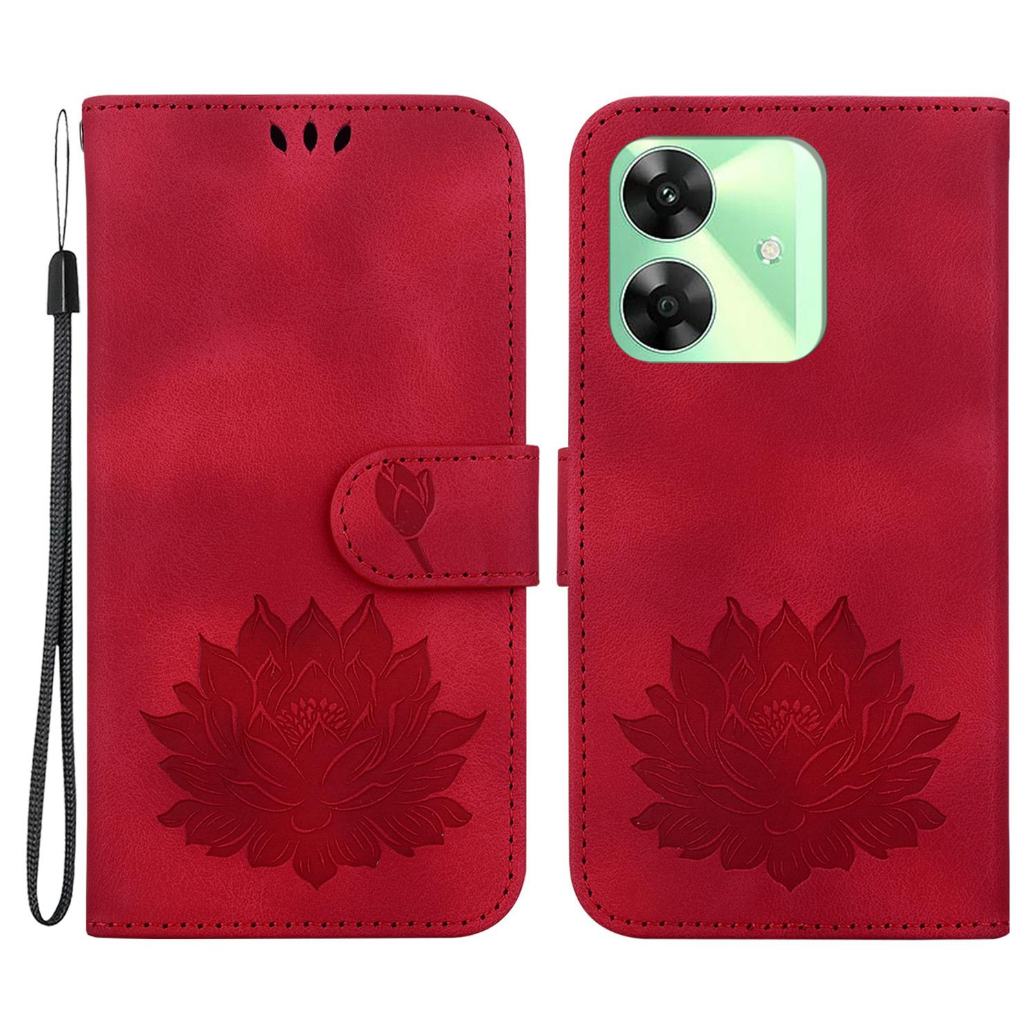 

For Realme Note 60x 4G/C63 4G/C61 4G/Narzo N63 4G Stand Case Lotus Imprint Leather Wallet Phone Cover B