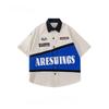 Men's American Retro Hiphop Street Racing Short-Sleeve Summer Shirt - Trendy, Motorcycle-Inspired, Loose, Thin Design